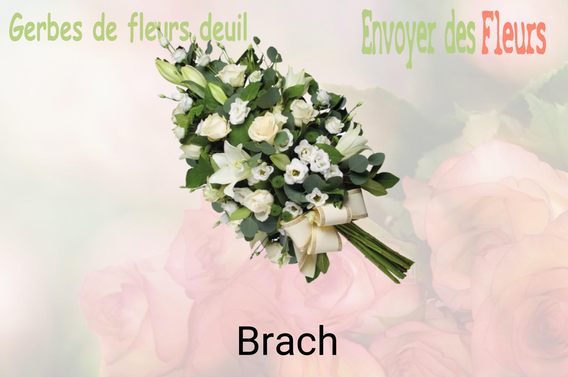 Gerbe de fleurs de deuil livrée à Brach